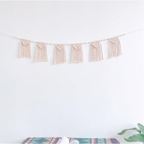INS Nordic Bohemian Tapestry Tassel Garland String Wall Hanging Macrame Banners Boho Chic Wedding Decoration Flags Photo Props