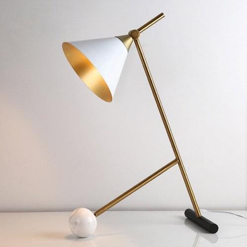 Nordic Marble Art Decoration Bedside Led Table Lamp Study Lamp Bed Light Individuality Working Reading Desk Lamp Free Shipping