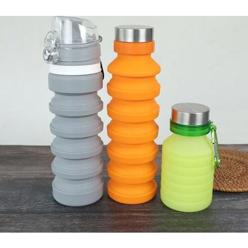 Folding Cup Water Bottle Running Portable Food Grade Silicone Water Cup Environmental Protection Telescopic Cup