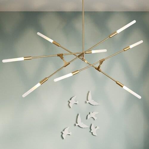 Modern Triple Wands Chandelier LED designer chandelier Nordic Iron Living Room Restaurant Bedroom tree branch sputnik Chandelier