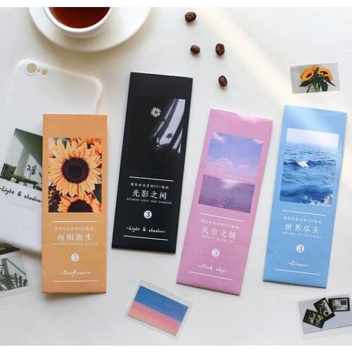 3pcs/pack INS Style Colorful Girlish Sunflower Sky Ocean Sticker Esthetic Photo Bullet Journaling DIY Scrapbooking Deco Stickers