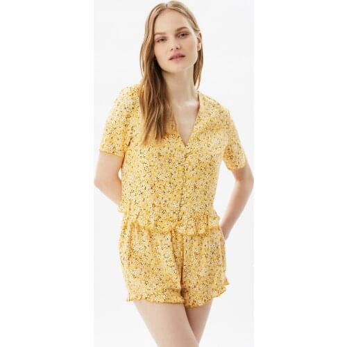 Trendyol Flower Pattern Woven Pajamas set THMSS21PT0664