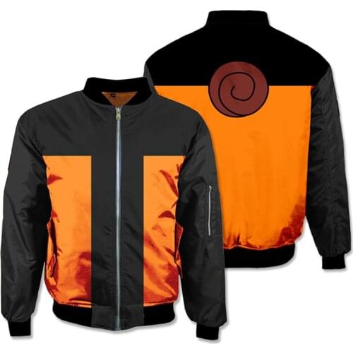 Anime Naruto Cosplay Hoodies 3D Sweatshirts Thicken Bomber Jacket Mens Winter Flight Coat Streetwear Adult Baseball Coat top