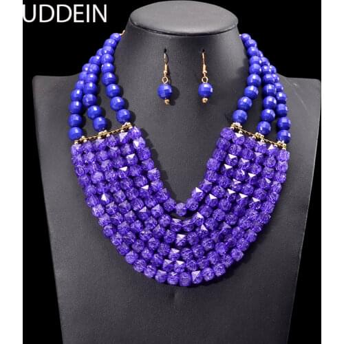 UDDEIN African Beads Jewelry Sets Statement necklace & pendant bib beads handmade jewelry Nigerian Wedding Indian necklace sets