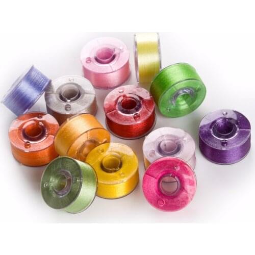 SIZE A /CLASS 15 PREWOUND BOBBIN THREAD 100% POLYESTER HIGH STRENGTH EMBROIDERY 25 COLORS AVAILABLE