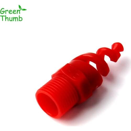 1-100pcs 1/4 Inch Plastic Spiral Nozzle Red Male Thread Atomizating Sprinkler Heads Garden Irrigation Spiral Cone Nozzle