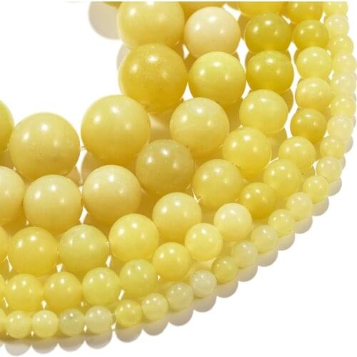 1strand/lot 4-12mm Polishing Natural Yelk Yellow Agates Stone Round Loose Beads For Jewelry Making Necklace Bracelet Wholesale