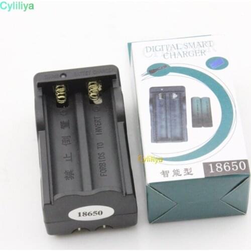 10pcs Dual AC 18650 Battery Rechargable Charger Double Type US plug Charger for 18650 Li-Ion 3.6v & 3.7v battery with retail box