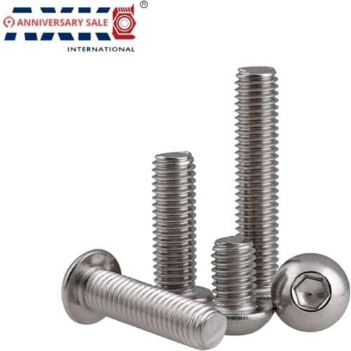 #2 2#-56*3/8 2#-56*1/4 3/8" 1/4" Length 304 Stainless Steel US UNC Coarse Thread Bolt Hexagon Socket Pan Round Button Head Screw