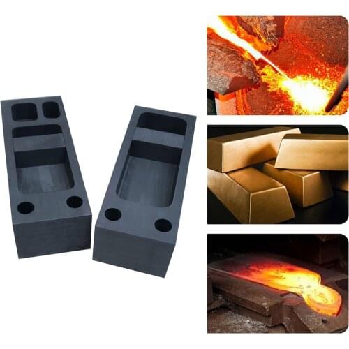 2Pcs Graphite Crucible Ingot Mould Mold Set, for Jewelry/Gold/Silver/Alumium/Brass/Copper