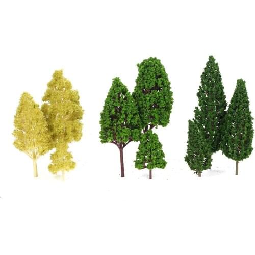 27pcs Plastic Miniature Model Trees For Building Trains Railroad Scenery Layout Train Diorama Landscape 3-16cm 3 Types