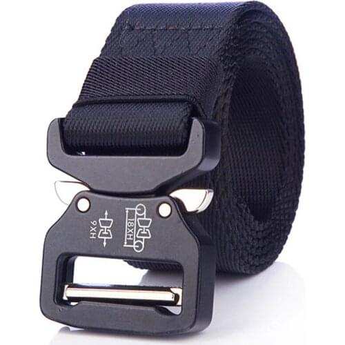 3.8CM Wide Army Belt Tactical Military Nylon Waist Belts Quick Release Outdoor Hunting Training Strong Metal Buckle Police Mens