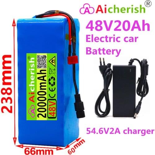For 54.6V electric bicycle electric scooter to meet BMS + charger, 13S3P 48V lithium ion battery 48V 20Ah 1000W