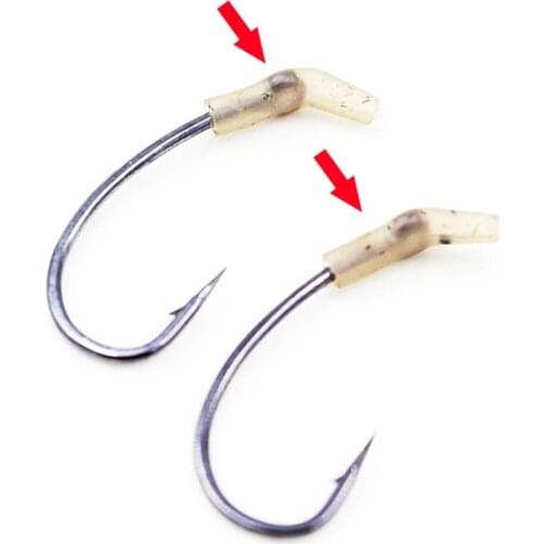 50Pcs Rubber Fishing Line Aligner D Rig Kickers Hooks Line Aligner Anti-Tangle Camouflage Small Elbow