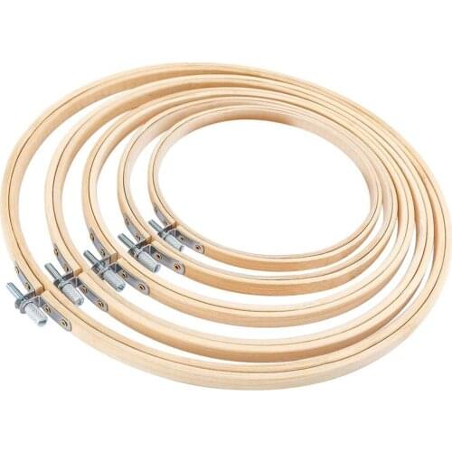 8 Size 8-26CM Bamboo Frame Cross Stitch Machine Embroidery Hoop Set DIY Needlecraft Round Loop Hand Household Sewing Tools