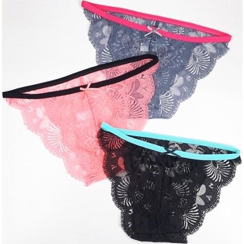 3 Pcs / Lot New Arrival 2021 Underwear Sexy Lace Womens Panties M L XL XXL 9425