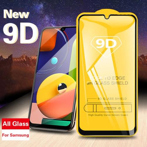 9D Full Cover Tempered Glass For Samsung Galaxy A50 A70 A80 A90 A40 A20 A60 Screen Protector For Samsung M30 M20 Protective Film