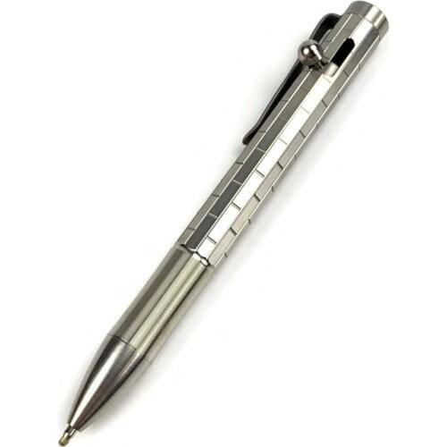 A157 Outdoor survival defense tactics writing ballpoint pen bolt type titanium alloy material edc
