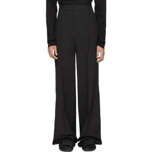 Spring and Autumn New Men Fashion Streetwear Trousers Loose Casual Straight Suit Pant Male Japan Korea Zipper Wide leg pants