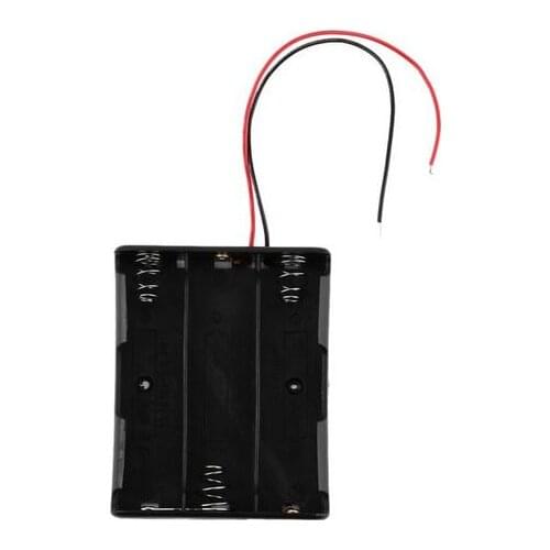 16850 Battery Case Storage Box Case Plastic Holder With Wire Leads for 3 x 18650 Batteries Soldering Cnnecting Black Wholesale