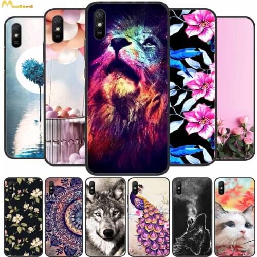 For Redmi 9AT Case Rabbit Silicone Soft Phone Cover for Xiaomi Redmi 9A Case Redmi 8A 7A Black TPU Funda Back Protective Shell