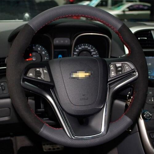 Car Steering wheel cover durable Suede leather Hand stitch grips DIY For Chevrolet Cruze AVEO Malibu Captiva TRAX Cavalier
