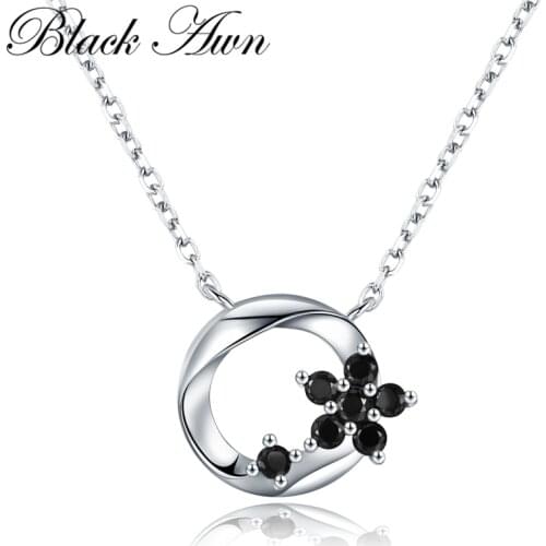BLACK AWN Hot Sale 925 Sterling Silver Flower Pendant Necklace Women Sterling Silver Jewelry K036