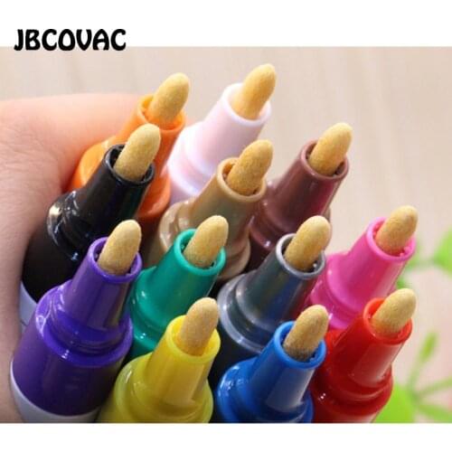 Colorful Waterproof Car Tyre Tire Tread CD Metal Paint Markers Graffiti Oily Markers Brush Pen For Universal Autos Accessories