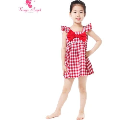 Kaiya Angel Kids Dresses For Girls Farm Girls Summer Dress With Big Bow 5 Colors 2017 Girls Clothes Blue Plaid Dresses
