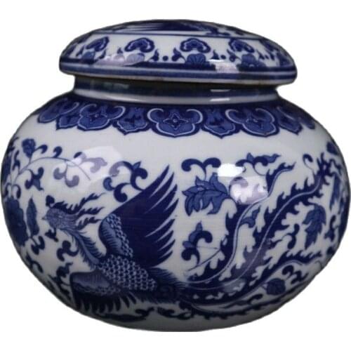 Jingdezhen porcelain collection with blue and white double phoenix patterns