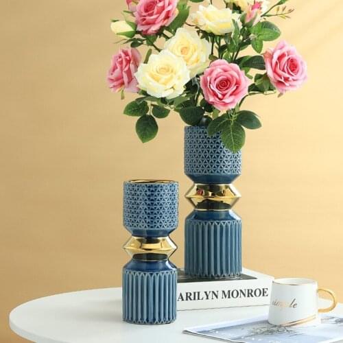 European-style Ceramic Phnom Penh Vase Desktop Flower Arrangement Living Room Bedroom Dried Flower Ornaments Vase Home Ornaments