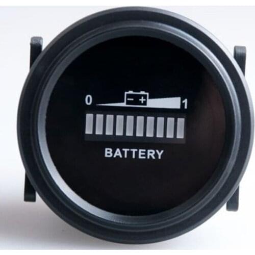 Round ACID LED Level Battery Indicat Storage Battery Indicator Hour Meter Counter for Lawn Care or Floor Care Equipment 12V 24V