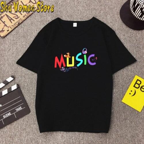 Cool Colorful Tshirt 3d Print Fashion Womens T-shirt Musical Music Short Sleeve O-neck Punk Casual Style Top y2k aesthetic