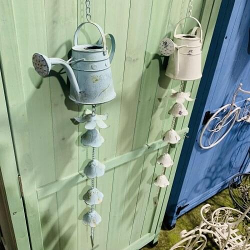 Watering can design rustic metal wind chime garden art outdoor decorations