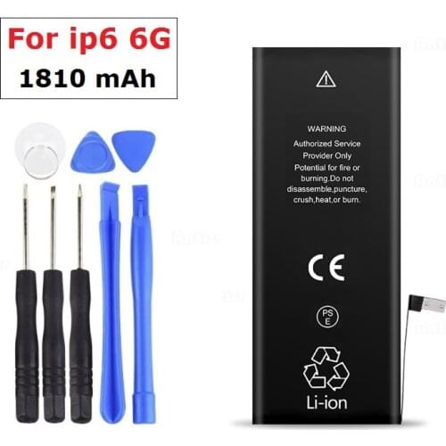 Lithium High Quality Real capacity 3.82V 1810mAh Battery For iPhone 6 6G iPhone6 iP6 Rechargeable Phone Bateria Batteries