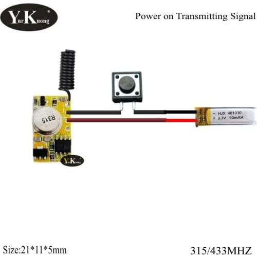 EV 1527 Remote Control Micro Radio Transmitter PCB 315/433 1CH Input Power Transmitting Signal for Car Bus Truck GSM Home Alarm