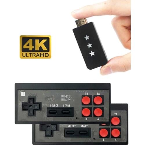 4K Mini Video Game Console Retro Game Player With Wireless Controller HDMI Output Built-in 568 Classic Games For Dual Players