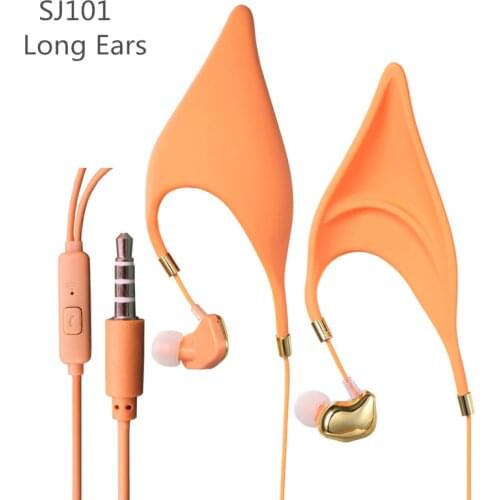 JS101 Ear Hook Elf ears COS Animation Cartoon Headsets Sport Earphone Bass MIC HiFi for iPhone /huawei IOS Android Smart Phones