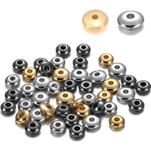 400Pcs 6mm CCB Wheel Loose Spacer Beads Flat Round Bead For DIY Necklace Bracelet Jewelry Making Findings Supplies Accessories