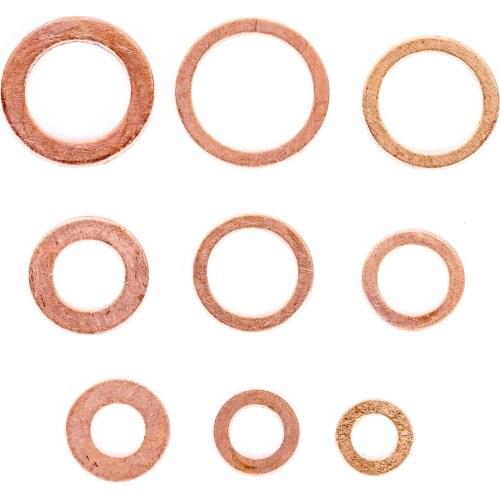 Solid Copper Washer Flat Ring 5 PCS Gasket Sump Plug Oil Seal Fittings 10*14*1MM Fastener Hardware Accessories 10x14x1MM