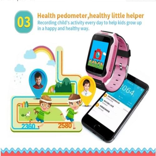 Q528 LBS Tracker Kids Smart Watch with Flash Light Touchscreen SOS Call