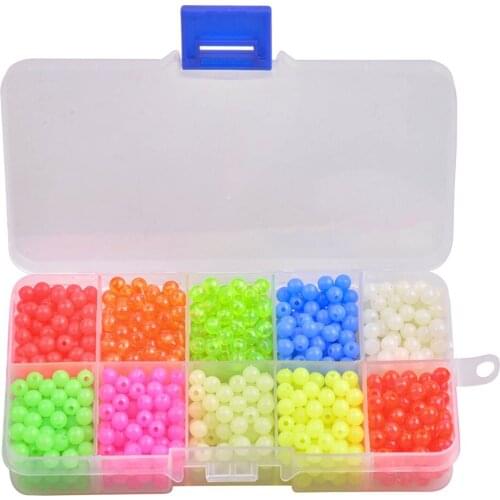 Fishing Beads Lure 1000pcs/box Luminous Fishing Floats Night Glow Beads Fishing Tackle Lures Bead Bait Pasca Accessories