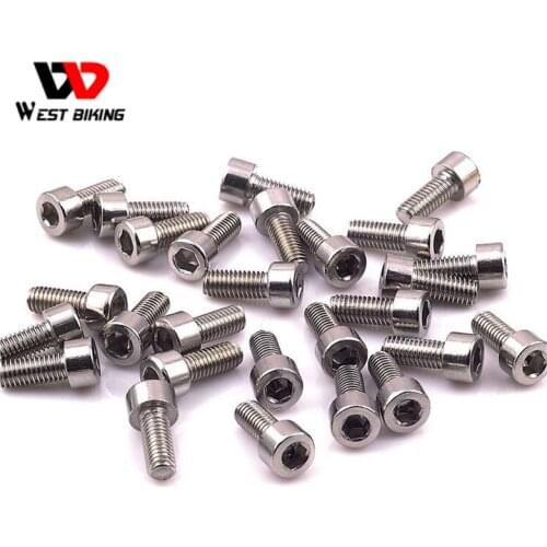 West Biking Bicycle Hexagonal Screw Bike MTB Road Bicycle Handlebar Bolt Screw Crankset Bolts Cycling Socket Head Cap Screws
