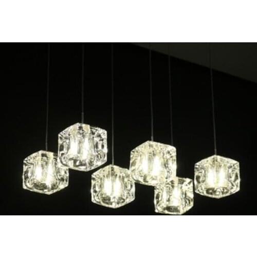 LED restaurant lights crystal glass dining chandeliers atmospheric creative art modern minimalist chandelier bar lighti