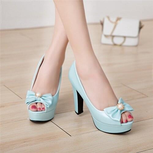 Big Size 11 12 13 14 15 16 17 18 19 ladies high heels women shoes woman pumps Butterfly-knot Waterproof Taiyuzui Sandals