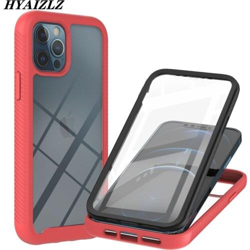 Shockproof Armor Case for iPhone 12 Pro Max 6.7 inch Clear Cover Full-Body Rugged Bumper Shell with Built-in Screen Protector