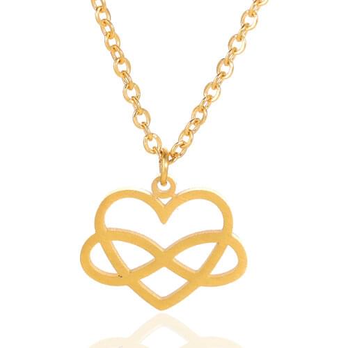Bohemian Infinity Heart Statement Necklaces & Pendants Women Jewelry Stainless Steel Gold Chain Love Choker Necklace BFF Gifts