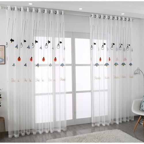 High Grade Towel Embroidered Chandelier Window Curtains Tulle For Living Room Europe Simple Sheer Children Bedroom Drapes Panels