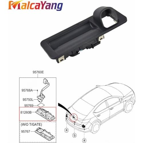 Rear Trunk Rear Box Switch Button Luggage Lock in Handle Touch Switch For Hyundai Elantra AD 2017-2018