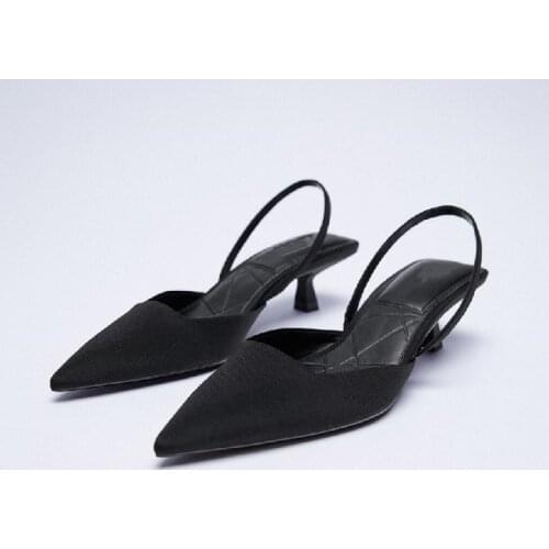 ZAR 2021 Summer New Single Shoes Women Brethable Fashion Pointed Toe High Heels Sexy Stiletto Muller Sandals And Slippers Women